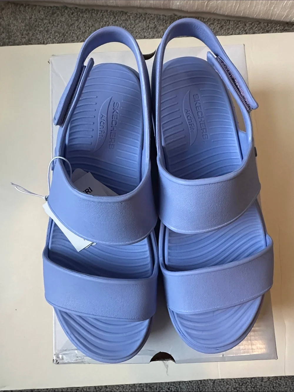 Skechers Periwinkle Foamies Platform Sandals for Women Size 7 - Picture 3 of 8